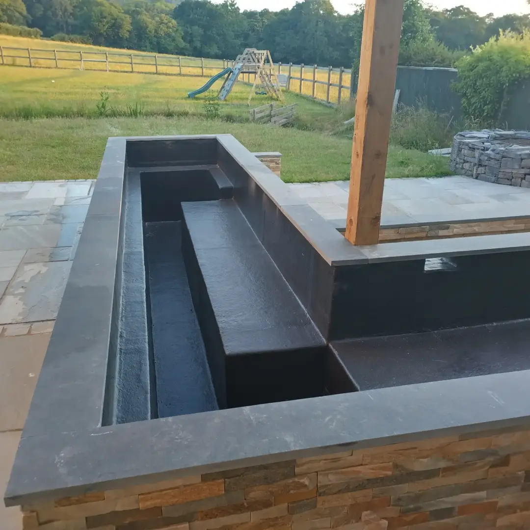 Complex Fibreglass pond lining.